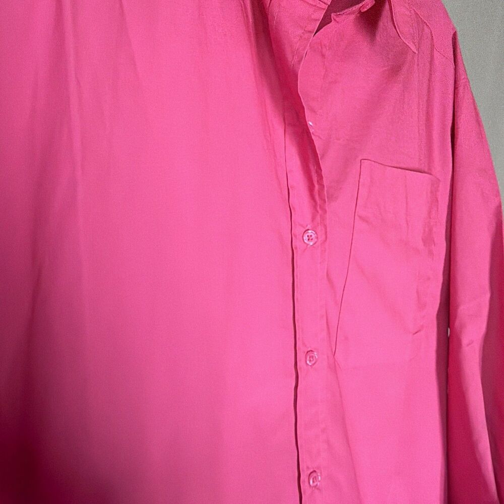 English Factory Hot Pink Cotton Button Down Mini Shirt Dress Size Small S - Picture 4 of 12